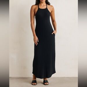 LNA Revolve Black Ribbed Midi Dress Size Small